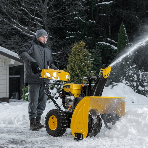 Бензиновая снегоуборочная машина SBL 711D PRO, 302cc, эл.старт, фара, обогрев, блок. дифф. Denzel по ценам производителя в Москве с доставкой по всей России