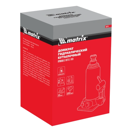 Домкрат гидравлический бутылочный, 20 т, h подъема 244-449 мм Matrix по ценам производителя в Москве с доставкой по всей России