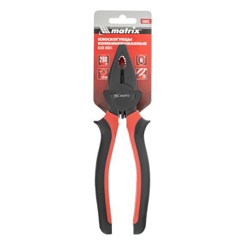 Плоскогубцы комбинированные Black Nickel, 200 мм, двухкомпонентные рукоятки Matrix по ценам производителя в Москве с доставкой по всей России