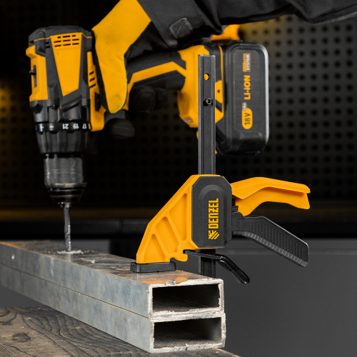 Струбцина F-образная, быстрозажимная, 150 х 55 мм, усиленный нейлоновый корпус Denzel по ценам производителя в Москве с доставкой по всей России