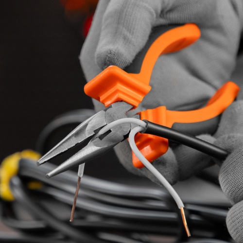 Длинногубцы прямые Comfort, 160 мм ,шлифованные, двухкомпонентные рукоятки Sparta по ценам производителя в Москве с доставкой по всей России