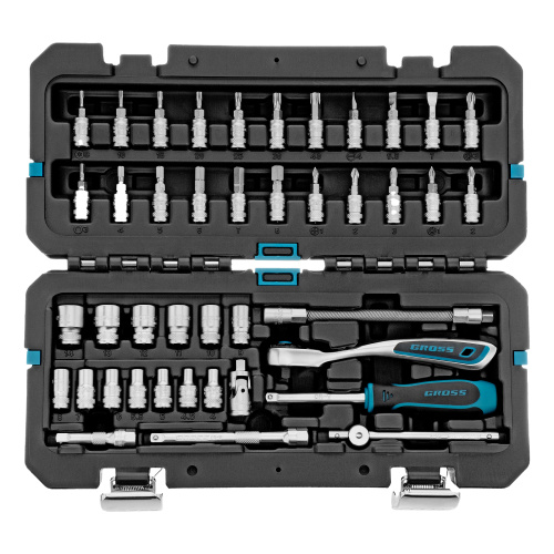 Набор инструментов, 1/4", CrV, 120 зубьев, 42 предмета Gross по ценам производителя в Москве с доставкой по всей России