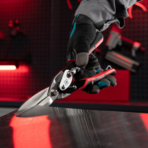 Ножницы по металлу, удлиненные, 290 мм, прямой рез, CrMo, двухкомпонентные обрезиненные рукоятки, PRO Matrix по ценам производителя в Москве с доставкой по всей России