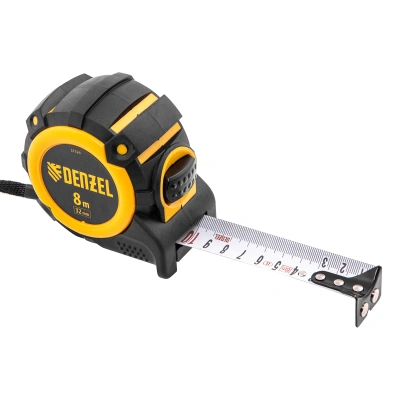 Рулетка 8м х 32мм, автоматич. фиксац., нейлон. покрытие, магнит. зацеп, двухстор. разметка Denzel по ценам производителя в Москве с доставкой по всей России