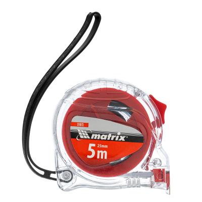 Рулетка Crystal,5 м х 25 мм,корпус из поликарбоната Matrix по ценам производителя в Москве с доставкой по всей России