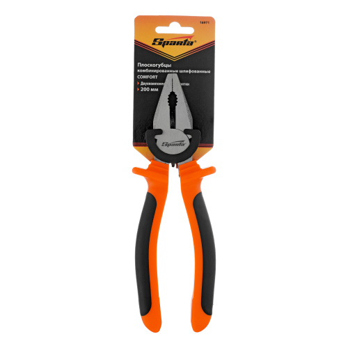 Плоскогубцы комбинированные Comfort, 200 мм, шлифованные, двухкомпонентные рукоятки Sparta по ценам производителя в Москве с доставкой по всей России
