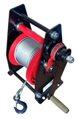 Лебедка ручная барабанная с тросом 750/1500кг  40м с храповым механизмом и полиспастом TOR ЛР по ценам производителя в Москве с доставкой по всей России