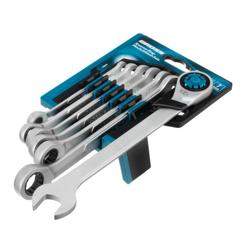 Набор ключей комбинированных трещоточных, количество зубьев 100, СRV, 7 шт, 8-19 мм Gross по ценам производителя в Москве с доставкой по всей России