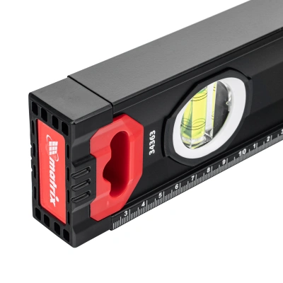 Уровень алюминиевый, усиленный, фрезерованный, 3 глазка, двухкомпонентные рукоятки, 1000 мм Matrix по ценам производителя в Москве с доставкой по всей России