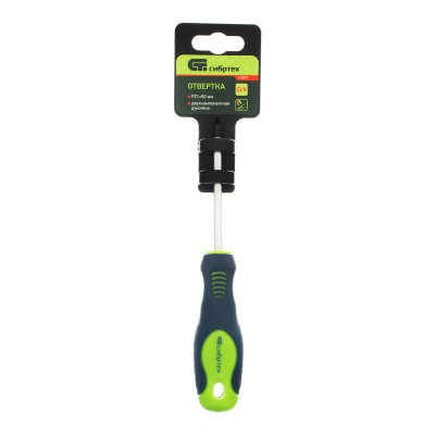 Отвертка, PZ1 х 80 мм, CrV, двухкомпонентная рукоятка Сибртех по ценам производителя в Москве с доставкой по всей России