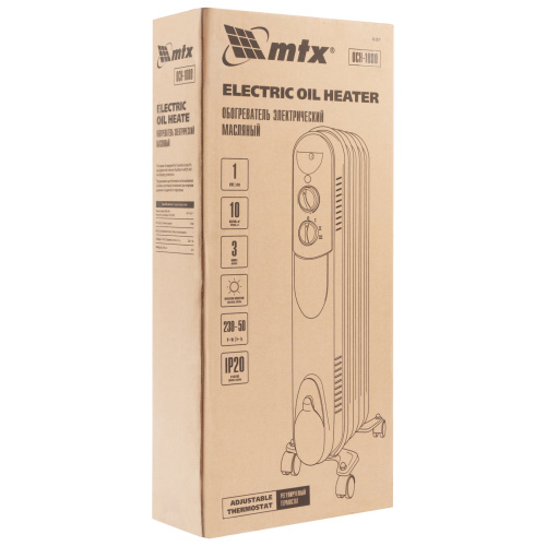 Масляный обогреватель MTX OCH-1000, 230 В, 1000 Вт MTX по ценам производителя в Москве с доставкой по всей России