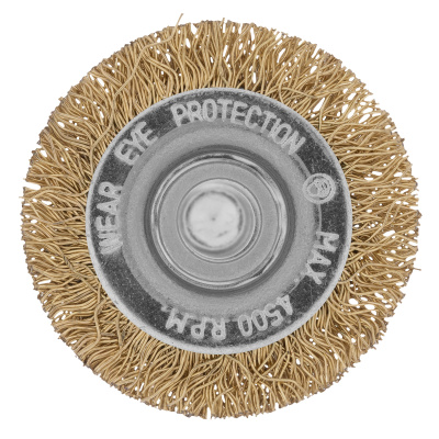 Щетка для дрели, 40 мм, плоская со шпилькой, латунированная витая проволока Matrix по ценам производителя в Москве с доставкой по всей России