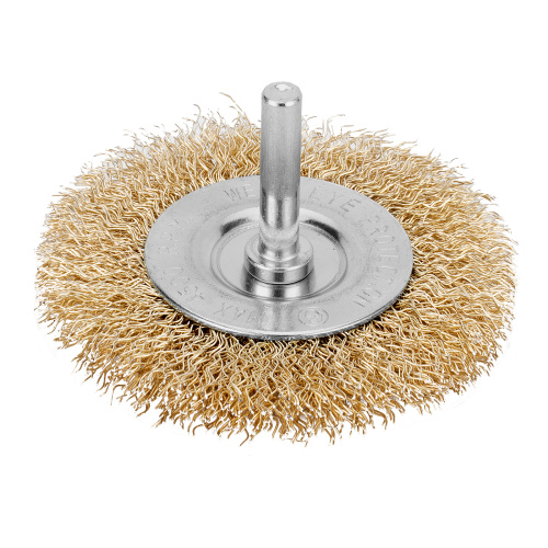 Щетка для дрели, 60 мм, плоская со шпилькой, латунированная витая проволока Matrix по ценам производителя в Москве с доставкой по всей России