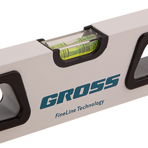 Уровень алюминиевый, 600 мм, усиленный, рукоятки, фрезерованный, 3 глазка, магнитный Gross по ценам производителя в Москве с доставкой по всей России