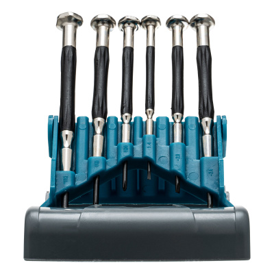 Набор отверток для точной механики, CrMo, металлические обрезиненные рукоятки, 6 шт, бокс трансформер Gross по ценам производителя в Москве с доставкой по всей России