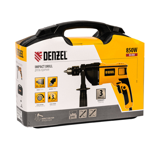 Дрель ударная ID-850, 850 Вт, 0-3000 об/мин, 48000 уд/мин Denzel по ценам производителя в Москве с доставкой по всей России