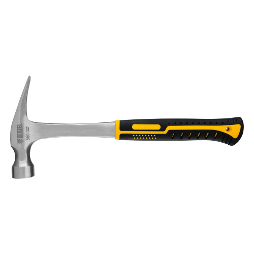 Молоток-гвоздодер 560 г, цельнометаллический, двухкомпонентная рукоятка Denzel по ценам производителя в Москве с доставкой по всей России