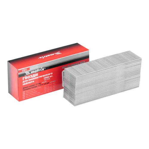 Гвозди для пневматического нейлера, длина 32 мм, ширина 1.25 мм, толщина 1 мм, 5000 шт Matrix по ценам производителя в Москве с доставкой по всей России