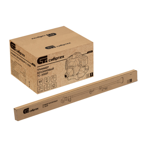 Триммер бензиновый ТС-3000Р, 52 см3, разъемная штанга, состоит из 2 частей Сибртех по ценам производителя в Москве с доставкой по всей России