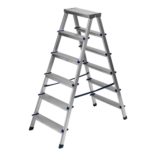 Стремянка двусторонняя 6 ступеней, алюминиевая, Сибртех по ценам производителя в Москве с доставкой по всей России