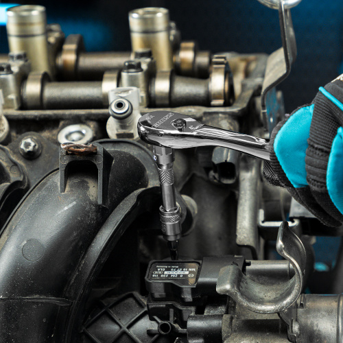 Ключ-трещотка 1/4", CrV, 90 зубьев, усиленный, хром Gross по ценам производителя в Москве с доставкой по всей России