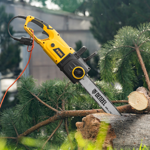 Пила цепная электрическая EDS-2000, 2 кВт,продольная, шина 40 см, шаг 3/8, паз 1.3 мм, 56 звеньев Denzel по ценам производителя в Москве с доставкой по всей России