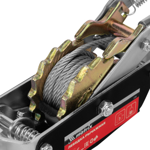 Лебедка рычажная, тяга 2 т, подъем 0.8 т, двойное храповое колесо Matrix по ценам производителя в Москве с доставкой по всей России