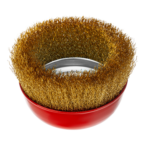 Щетка для УШМ, 125 мм, М14, "чашка", латунированная витая проволока Matrix по ценам производителя в Москве с доставкой по всей России