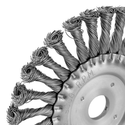 Щетка для УШМ 175 мм, посадка 22.2 мм, плоская, крученая металлическая проволока Сибртех по ценам производителя в Москве с доставкой по всей России