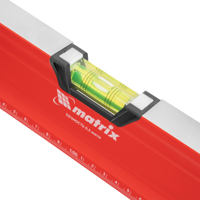 Уровень алюминиевый, магнит, фрезерованный, 3 глазка (1 зеркальный) двухкомпонентные рукоятки, 2000 мм Matrix по ценам производителя в Москве с доставкой по всей России