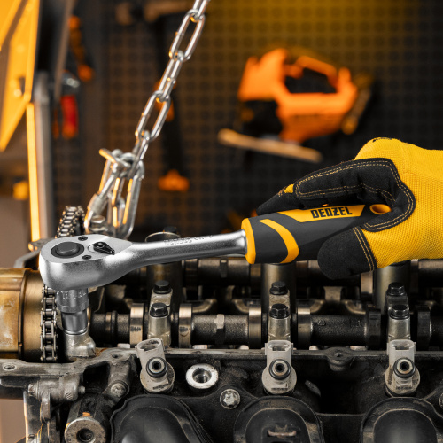 Ключ-трещотка 1/2", 90 зубьев, с быстрым сбросом, CrV Denzel по ценам производителя в Москве с доставкой по всей России