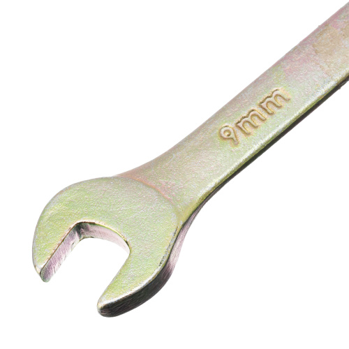 Ключ комбинированный, 9 мм, желтый цинк Сибртех по ценам производителя в Москве с доставкой по всей России