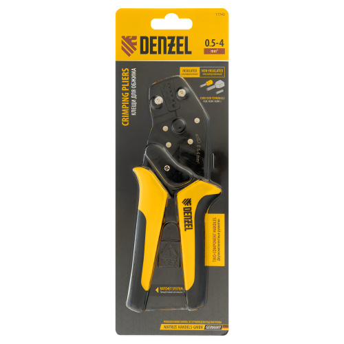 Клещи для обжима наконечников штыревых НШВ, НШВИ, НШВИ-2, 0,5-4 мм2 Denzel по ценам производителя в Москве с доставкой по всей России