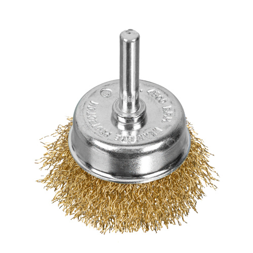 Щетка для дрели, 50 мм, "чашка" со шпилькой, латунированная витая проволока Matrix по ценам производителя в Москве с доставкой по всей России