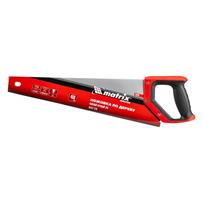 Ножовка по дереву, 450 мм, зуб 2D, каленый крупный зуб 5-6 TPI, двухкомпонентная рукоятка Matrix по ценам производителя в Москве с доставкой по всей России