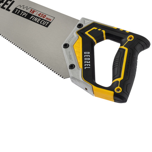 Ножовка по дереву, 450 мм, 9 TPI, зуб 3D, металлопластиковая рукоятка Denzel по ценам производителя в Москве с доставкой по всей России