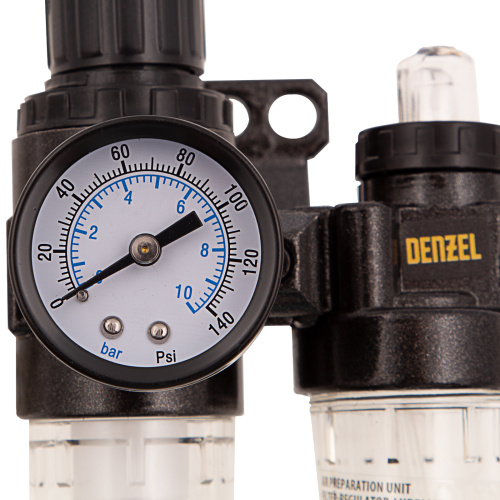 Блок подготовки воздуха регулятор-фильтр-лубрикатор FLR1500, 10 бар, 1500 л/мин, 1/4" Denzel по ценам производителя в Москве с доставкой по всей России