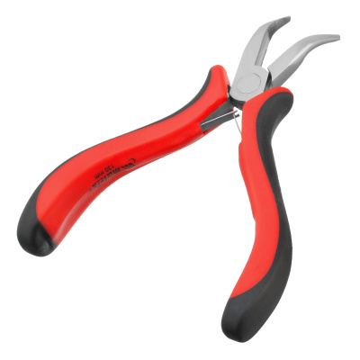 Длинногубцы изогнутые Mini, 130 мм, никелированные, авторазжим, двухкомпонентные рукоятки Matrix по ценам производителя в Москве с доставкой по всей России