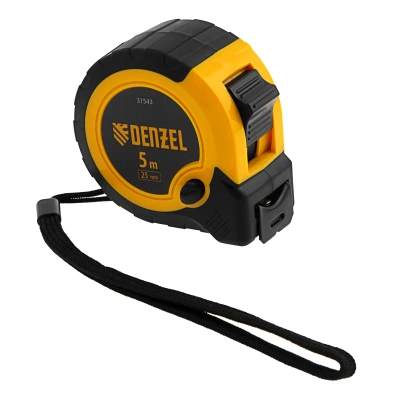Рулетка 5м х 25мм, двухкомп. корпус, кнопка-пауза Denzel по ценам производителя в Москве с доставкой по всей России