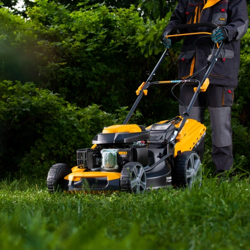 Газонокосилка бензиновая GLD-520SP, 196 куб.см, ширина 52 см, привод, 7 уровней,травосборник 60 л Denzel по ценам производителя в Москве с доставкой по всей России