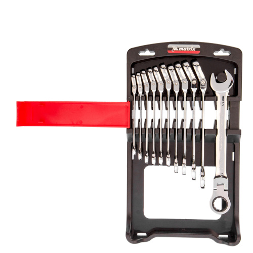 Набор ключей комбинированных, трещоточных шарнирных 11 шт. Matrix по ценам производителя в Москве с доставкой по всей России