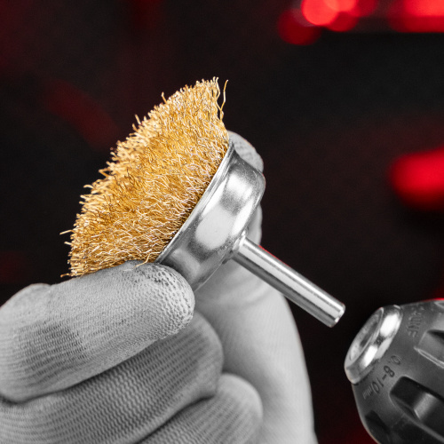 Набор щеток для дрели, 3 шт, 1 плоская, 50 мм, 2 "чашки", 25-50 мм, со шпильками Matrix по ценам производителя в Москве с доставкой по всей России