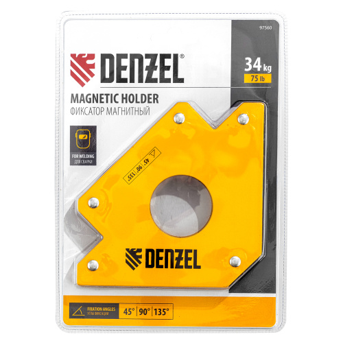 Фиксатор магнитный для сварочных работ усилие 75 LB Denzel по ценам производителя в Москве с доставкой по всей России