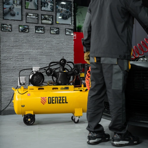 Компрессор воздушный BCW3000-T/100, ременный привод, 3.0 кВт, 100 литров, 520 л/мин Denzel по ценам производителя в Москве с доставкой по всей России