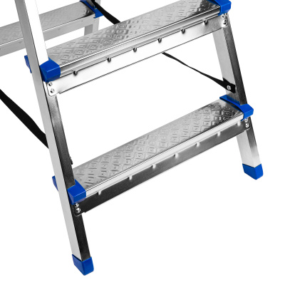 Стремянка двухсторонняя 4 ступени, сталь профиль, стальные ступени, Сибртех по ценам производителя в Москве с доставкой по всей России