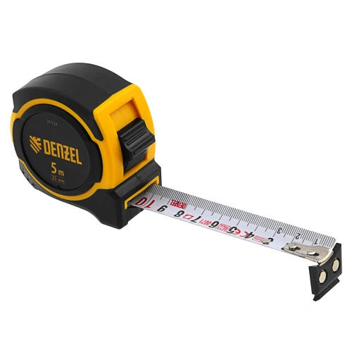 Рулетка 5м х 25мм, двухкомп. корпус, магнитный обрезиненный зацеп Denzel по ценам производителя в Москве с доставкой по всей России