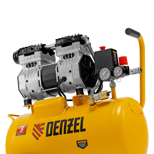 Компрессор DLS950/24 безмаслянный малошумный 950 Вт, 165 л/мин, ресивер 24 л Denzel по ценам производителя в Москве с доставкой по всей России