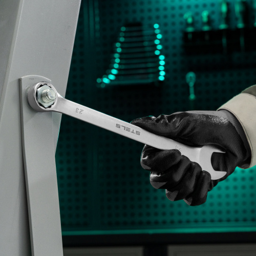 Ключ комбинированный, 23 мм, CrV, матовый хром Stels по ценам производителя в Москве с доставкой по всей России