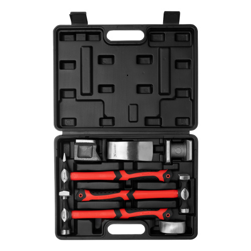 Набор рихтовочный, 3 молотка с фибергласовыми ручками, 4 наковальни, пластиковый бокс Matrix по ценам производителя в Москве с доставкой по всей России