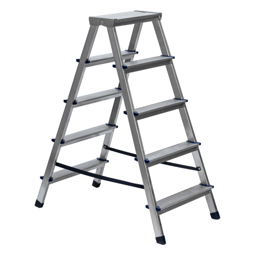 Стремянка двусторонняя 5 ступеней, алюминиевая, Сибртех по ценам производителя в Москве с доставкой по всей России